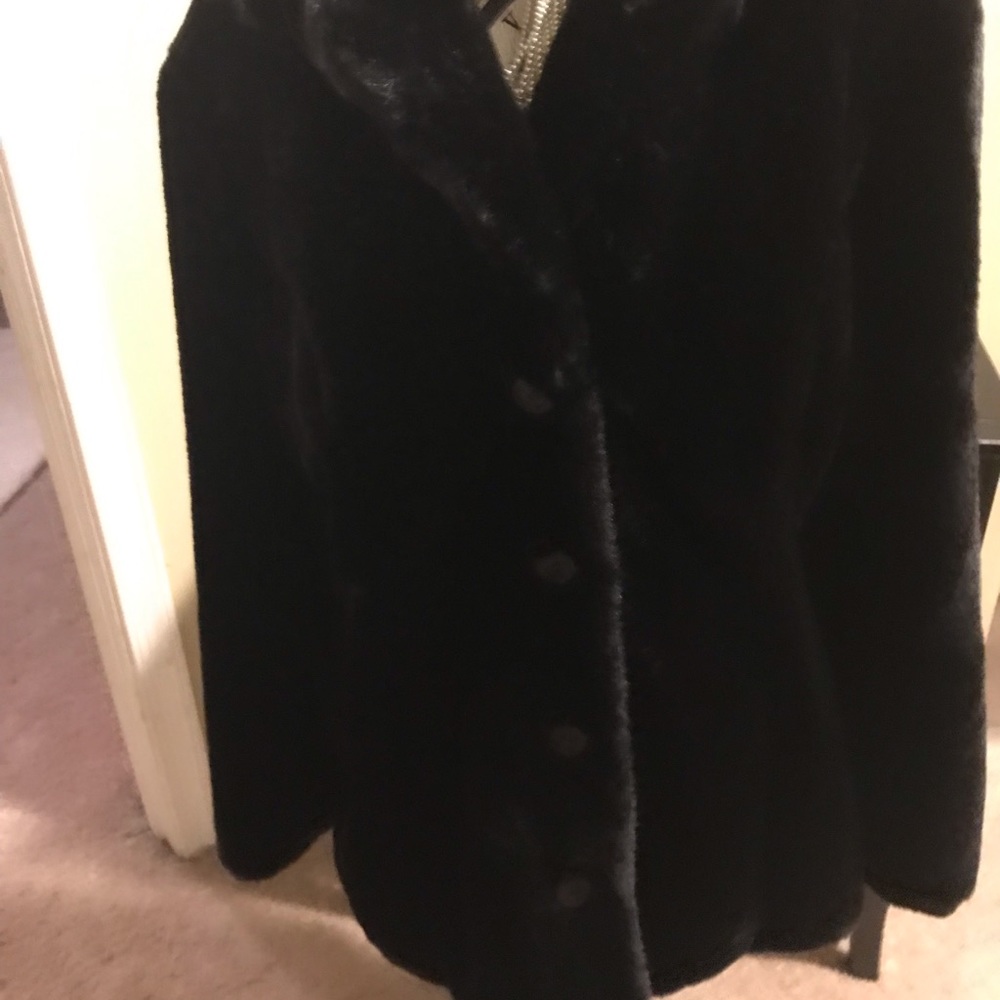 Rave 4 Real Black Faux Fur Reversible Coat